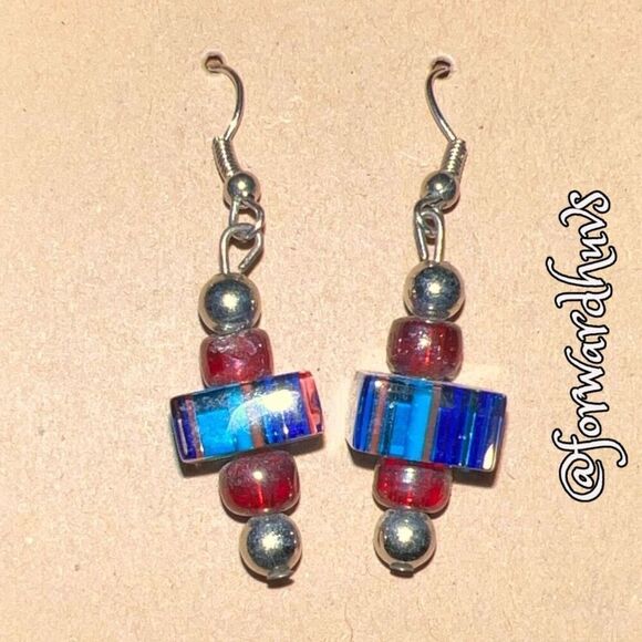 Bundle Sale 3 for $15 | Hand Crafted Glass Dangle Earrings - Picture 3 of 8